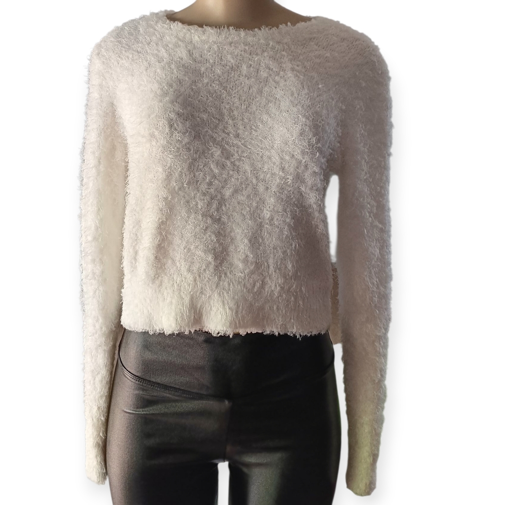 H&M Divided White Textured Sweater